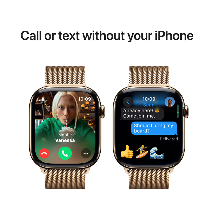 Apple Watch Series 10 GPS + cellás 46 mm-es arany titán tok arany Milanese hurokkal - M/L - iSTYLE HU