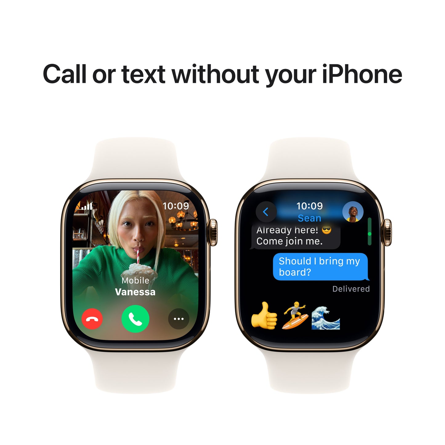 Apple Watch Series 10 GPS + cellás 46 mm-es arany titán tok Starlight sportpánttal - M/L - iSTYLE HU