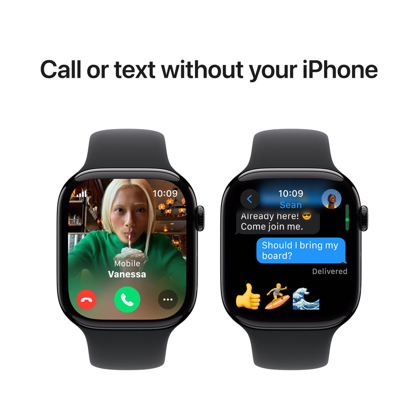 Apple Watch Series 10 GPS + cellás 46 mm-es Jet Black alumínium tok fekete sportszíjjal - S/M - iSTYLE HU