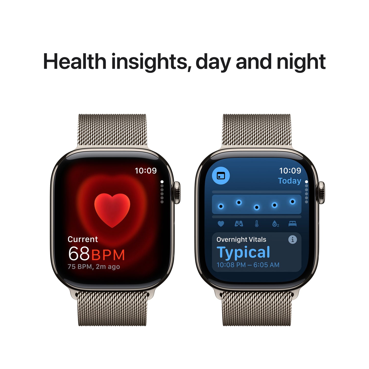 Apple Watch Series 10 GPS + cellás 46 mm-es természetes titán tok természetes milánói hurokkal - S/M - iSTYLE HU