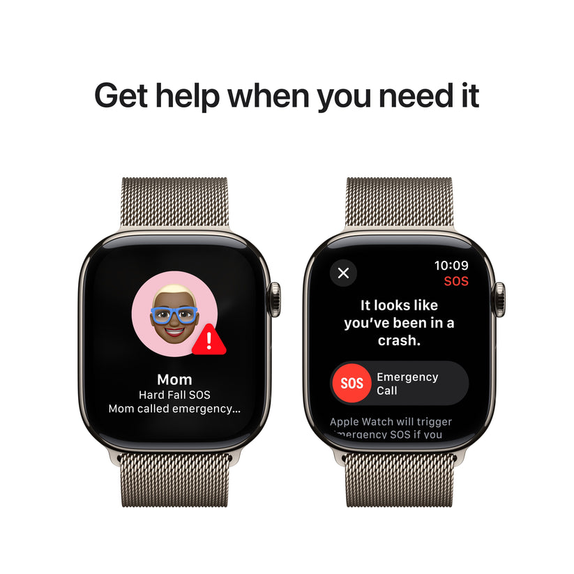 Apple Watch Series 10 GPS + cellás 46 mm-es természetes titán tok természetes milánói hurokkal - M/L - iSTYLE HU