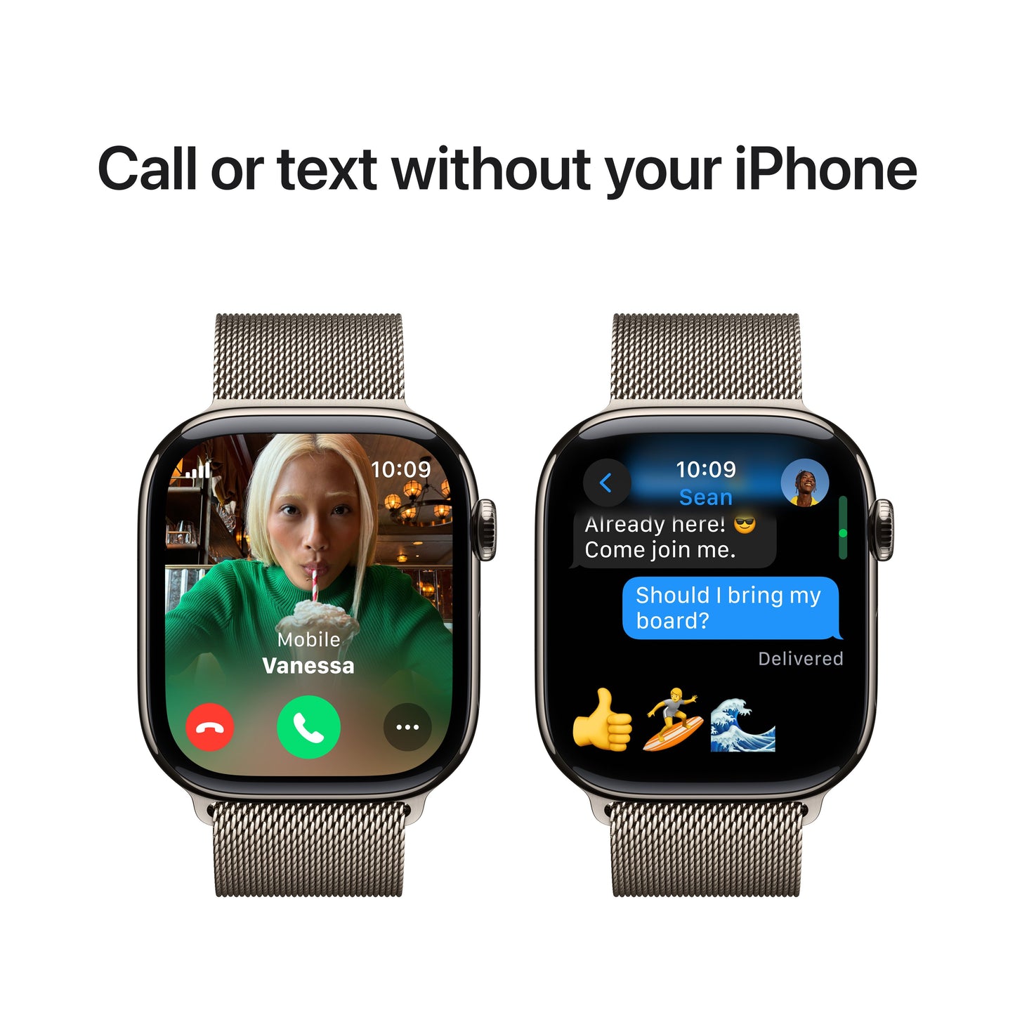 Apple Watch Series 10 GPS + cellás 46 mm-es természetes titán tok természetes milánói hurokkal - M/L - iSTYLE HU