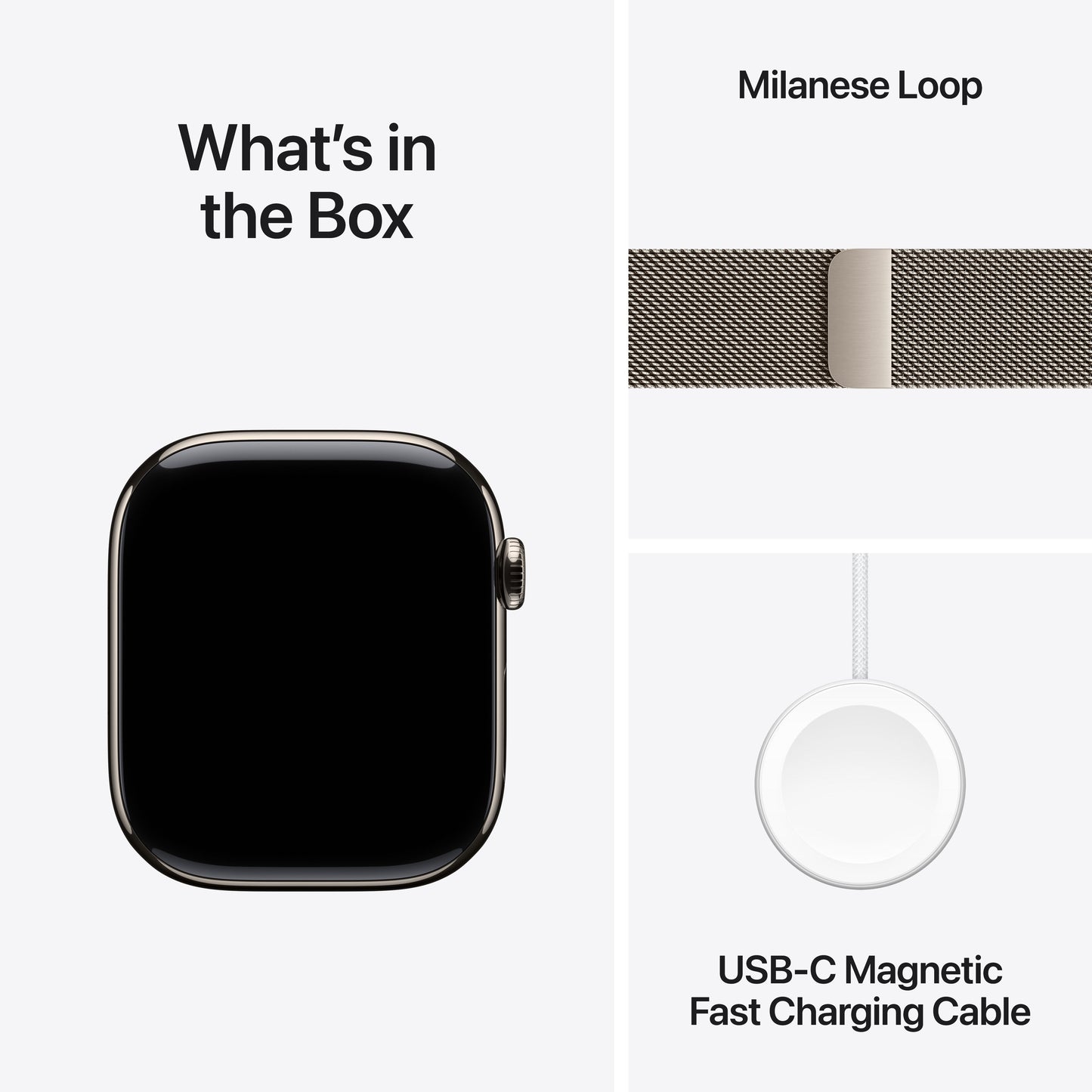 Apple Watch Series 10 GPS + cellás 46 mm-es természetes titán tok természetes milánói hurokkal - M/L - iSTYLE HU