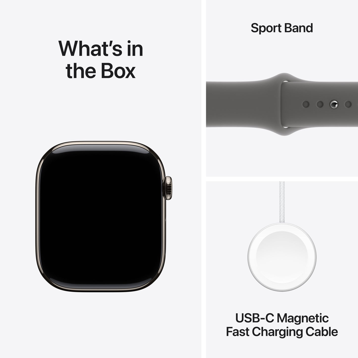 Apple Watch Series 10 GPS + cellás 46 mm-es természetes titán tok kőszürke sportszíjjal - S/M - iSTYLE HU