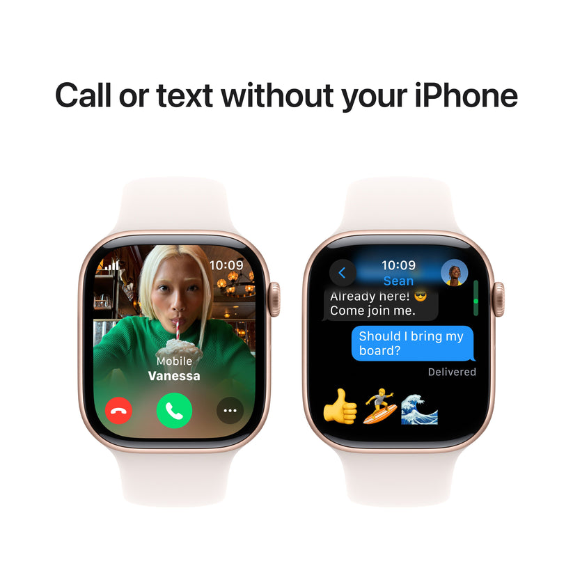 Apple Watch Series 10 GPS + cellás 46 mm-es rózsa arany alumínium tok világos pirosító sportszíjjal - S/M - iSTYLE HU