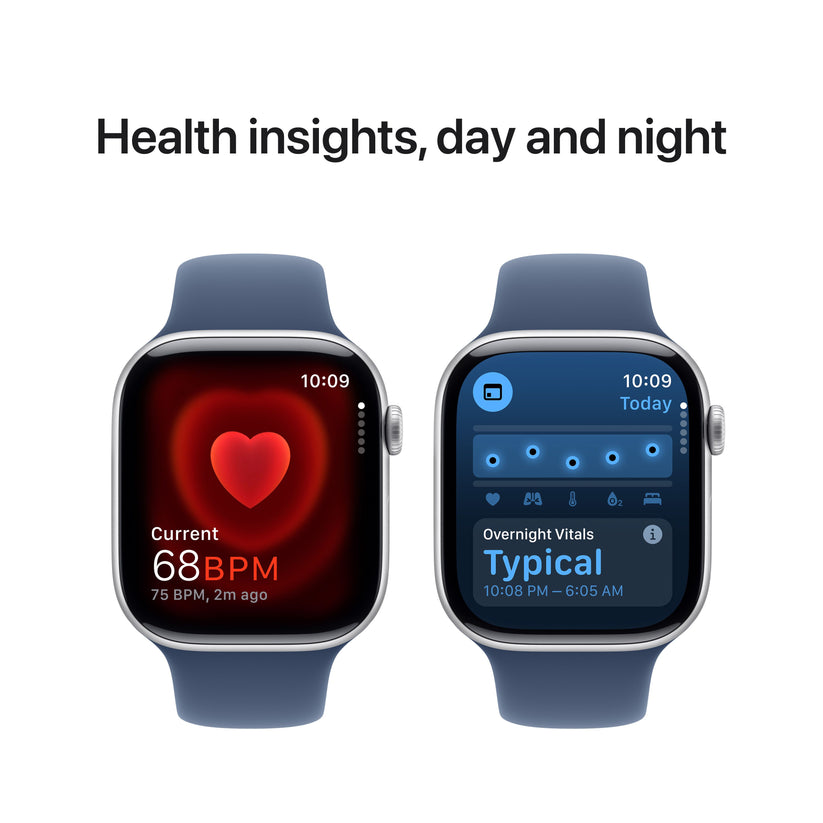 Apple Watch Series 10 GPS + cellás 46 mm-es ezüst alumínium tok farmer sportszíjjal - M/L - iSTYLE HU