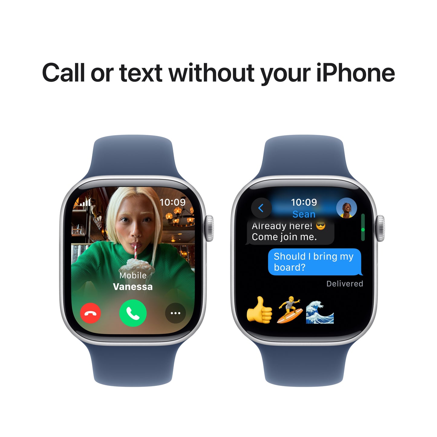 Apple Watch Series 10 GPS + cellás 46 mm-es ezüst alumínium tok farmer sportszíjjal - M/L - iSTYLE HU