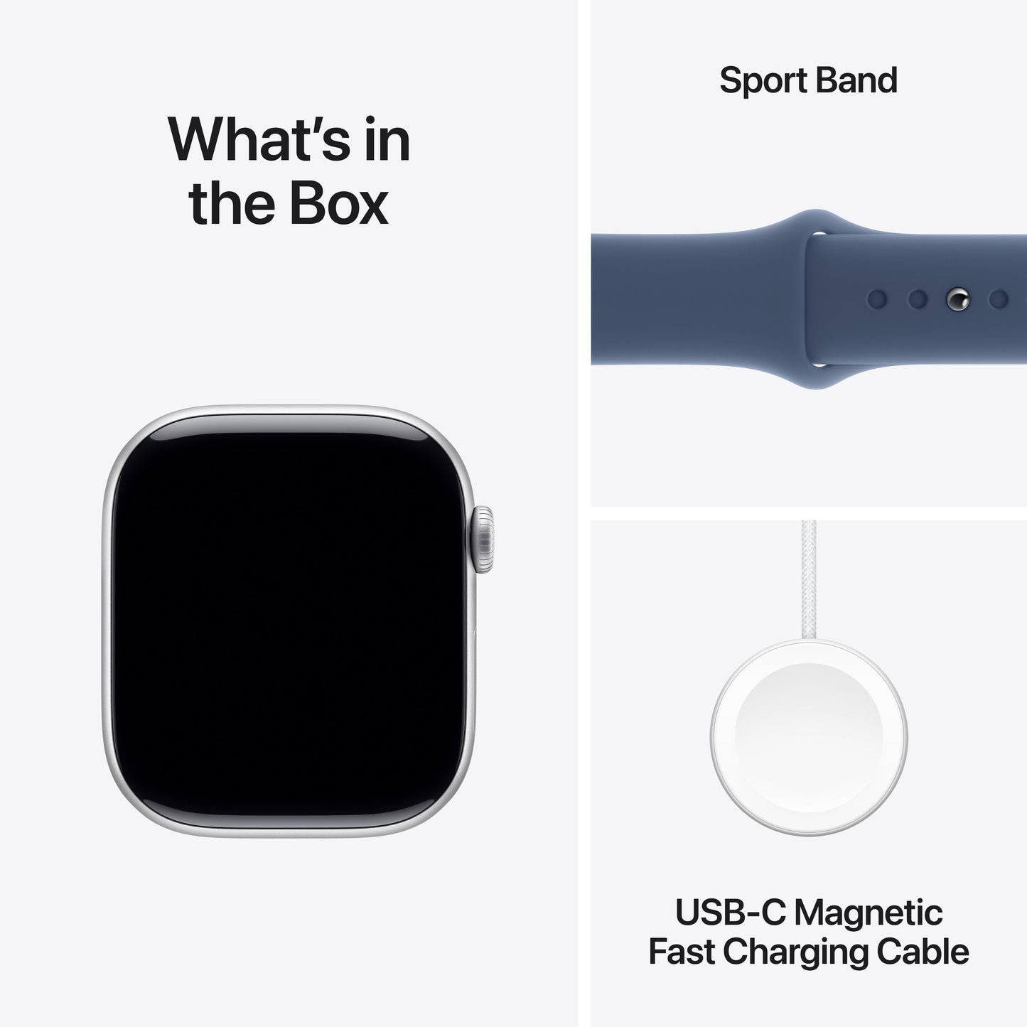 Apple Watch Series 10 GPS + cellás 46 mm-es ezüst alumínium tok farmer sportszíjjal - M/L - iSTYLE HU