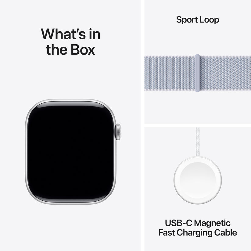 Apple Watch Series 10 GPS + cellás 46 mm-es ezüst alumínium tok kék felhős sporthurokkal - iSTYLE HU