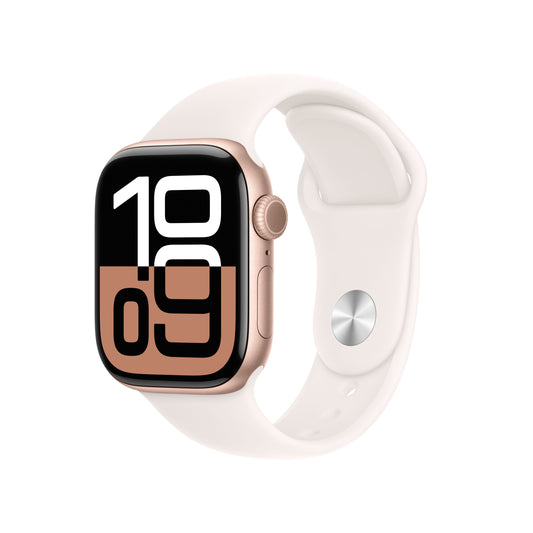 Apple Watch Series 10 GPS 42 mm-es rózsa arany tok világos pirosító sportszíjjal - M/L - iSTYLE HU
