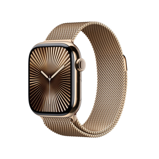 Apple Watch Series 10 GPS + cellás 42 mm-es arany titán tok arany Milanese hurokkal - iSTYLE HU