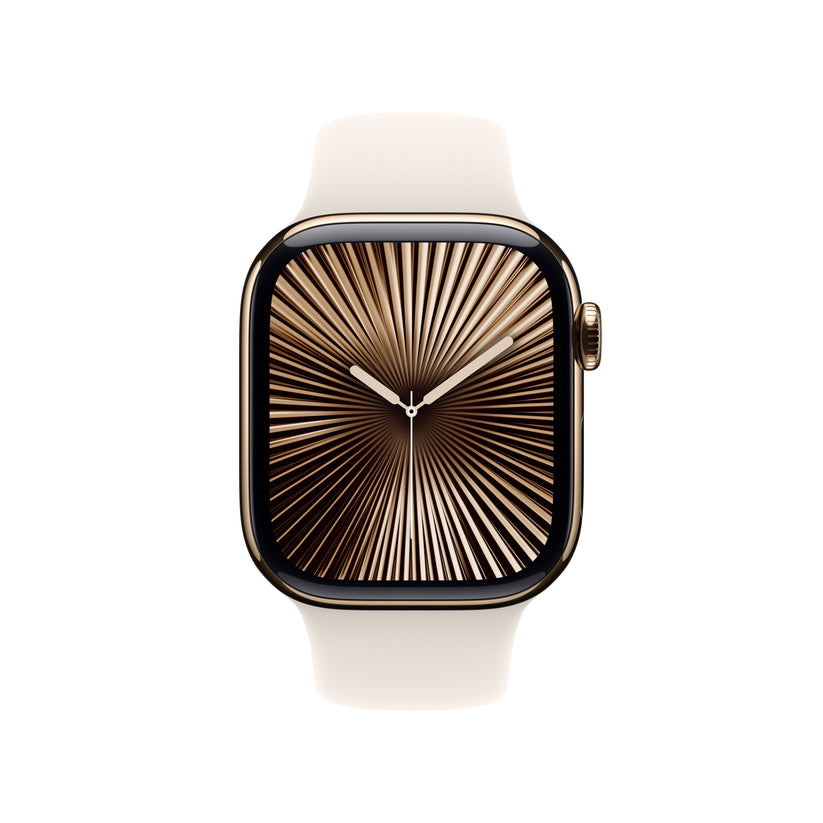 Apple Watch Series 10 GPS + cellás 42 mm-es arany titán tok Starlight sportpánttal - M/L - iSTYLE HU