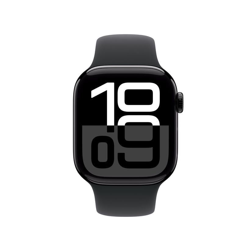 Apple Watch Series 10 GPS + cellás 42 mm-es Jet Black alumínium tok fekete sportszíjjal - S/M - iSTYLE HU