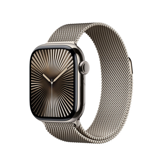 Apple Watch Series 10 GPS + cellás 42 mm-es természetes titán tok természetes milánói hurokkal - iSTYLE HU