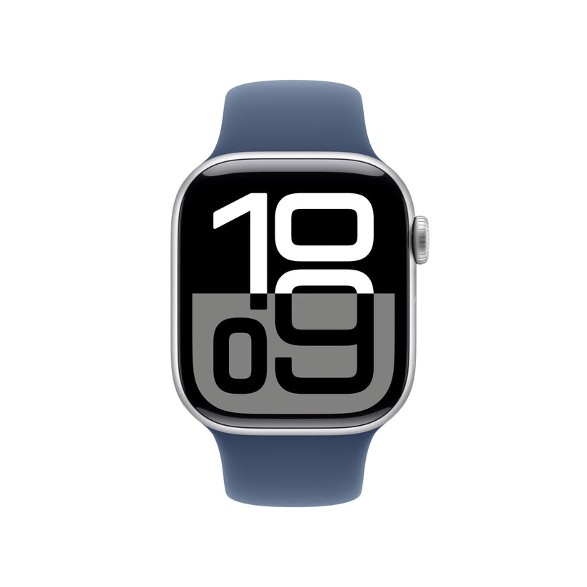Apple Watch Series 10 GPS + cellás 42 mm-es ezüst alumínium tok farmer sportszíjjal - M/L - iSTYLE HU