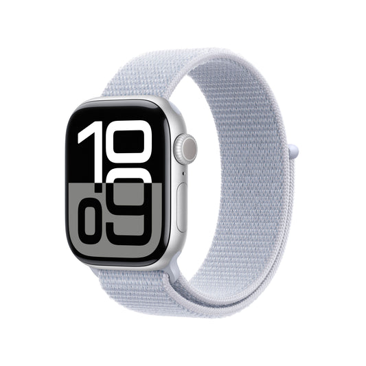Apple Watch Series 10 GPS + cellás 42 mm-es ezüst alumínium tok kék felhős sporthurokkal - iSTYLE HU