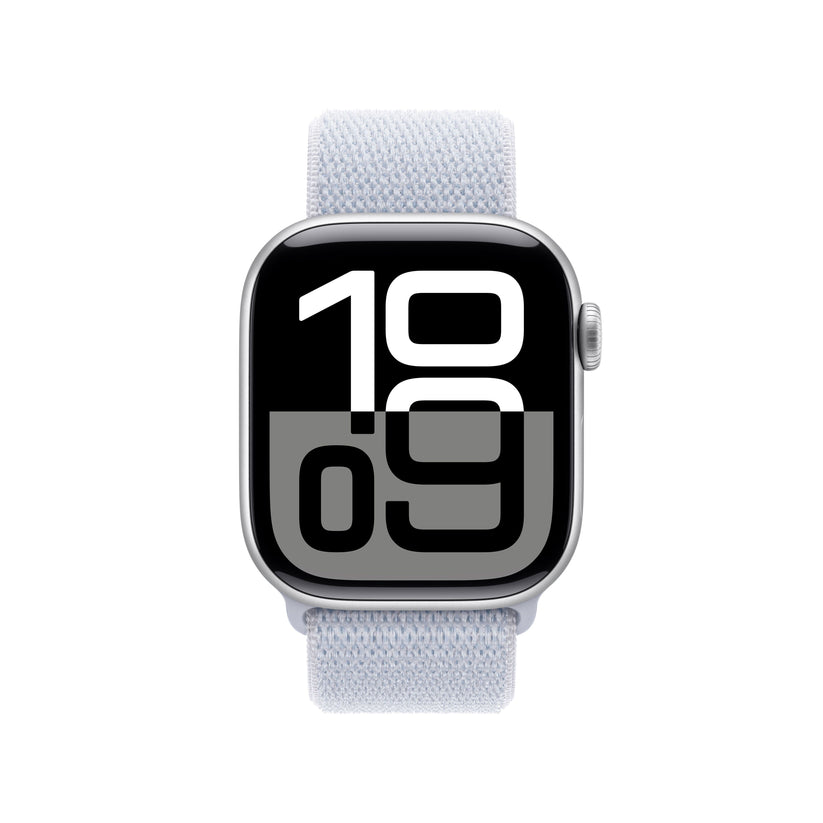 Apple Watch Series 10 GPS + cellás 42 mm-es ezüst alumínium tok kék felhős sporthurokkal - iSTYLE HU