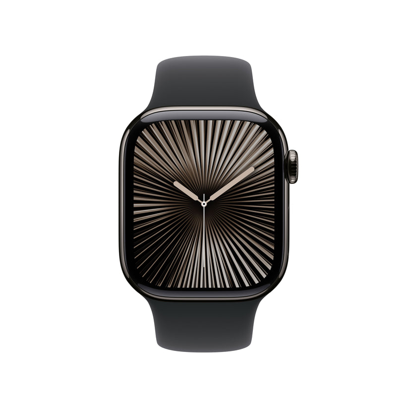 Apple Watch Series 10 GPS + cellás 42 mm-es pala titán tok fekete sportpánttal - S/M - iSTYLE HU
