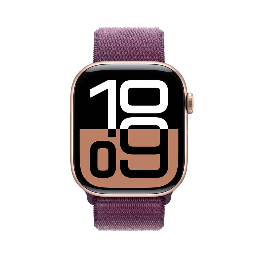 Apple Watch Series 10 GPS 46 mm-es Rose Gold alumínium tok Plum Sport hurokkal - iSTYLE HU