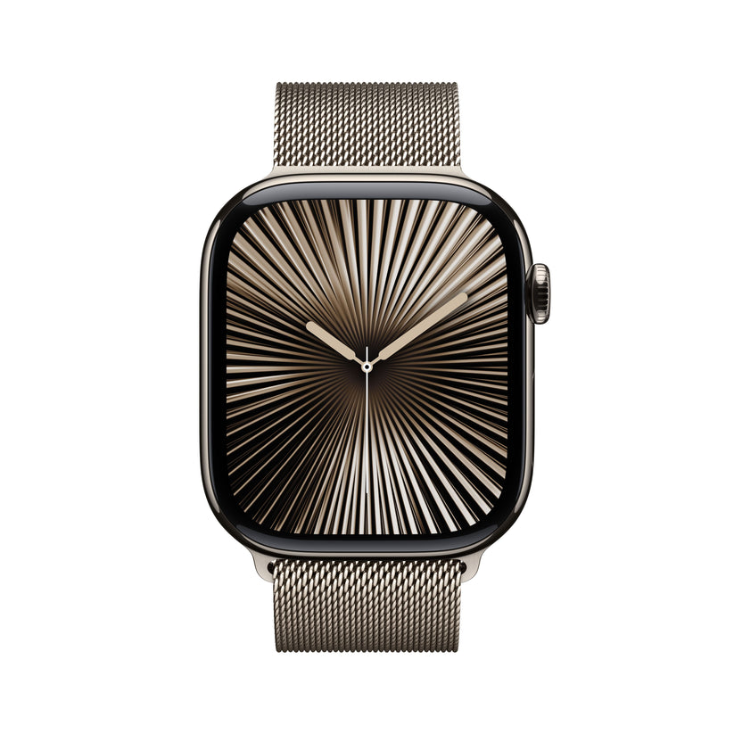 Apple Watch Series 10 GPS + cellás 46 mm-es természetes titán tok természetes milánói hurokkal - S/M - iSTYLE HU