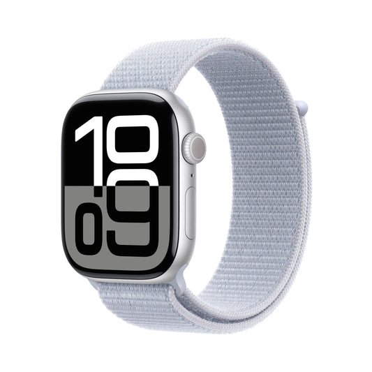 Apple Watch Series 10 GPS + cellás 46 mm-es ezüst alumínium tok kék felhős sporthurokkal - iSTYLE HU