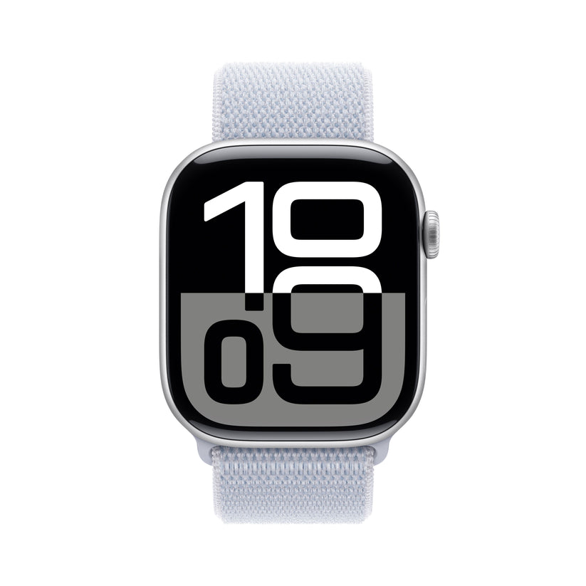 Apple Watch Series 10 GPS + cellás 46 mm-es ezüst alumínium tok kék felhős sporthurokkal - iSTYLE HU