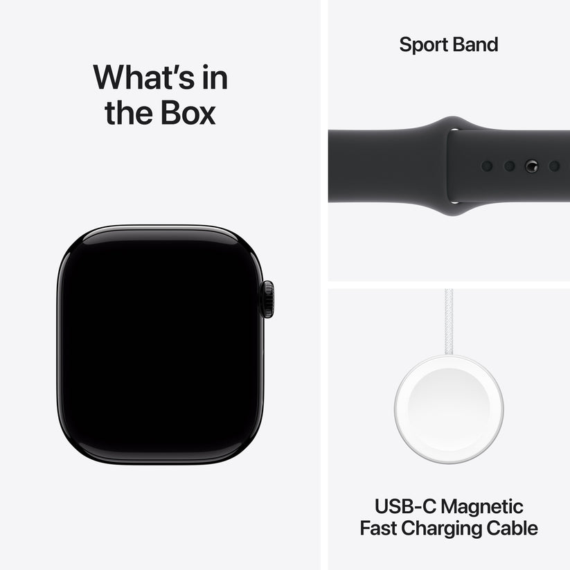 Apple Watch Series 10 GPS 46 mm-es Jet Black alumínium tok fekete sportszíjjal - M/L - iSTYLE HU