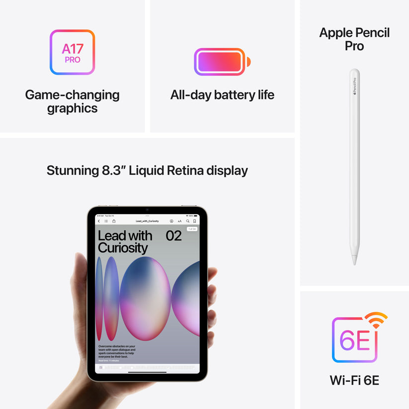 iPad mini (A17 Pro): Wi-Fi, 128 GB - csillagfény - iSTYLE HU