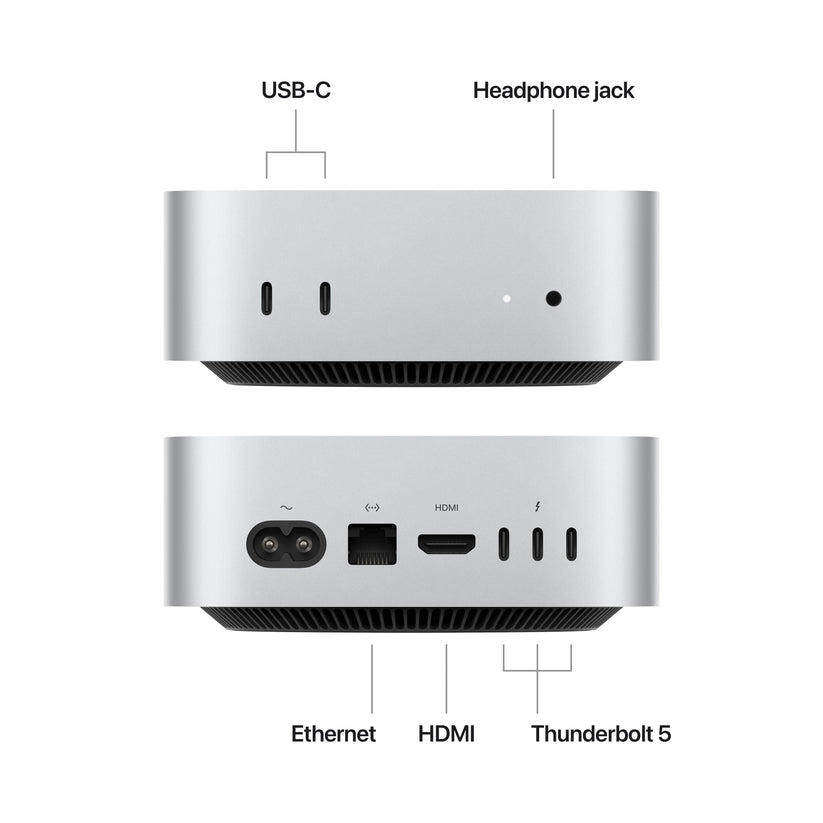 Mac mini: Apple M4 Pro chip 12 magos CPU-val és 16 magos GPU-val, 1TB SSD, 24GB RAM - ezüst CTO