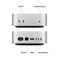 Mac mini: Apple M4 Pro chip 14 magos CPU-val és 20 magos GPU-val, 512GB SSD, 24GB RAM - ezüst CTO