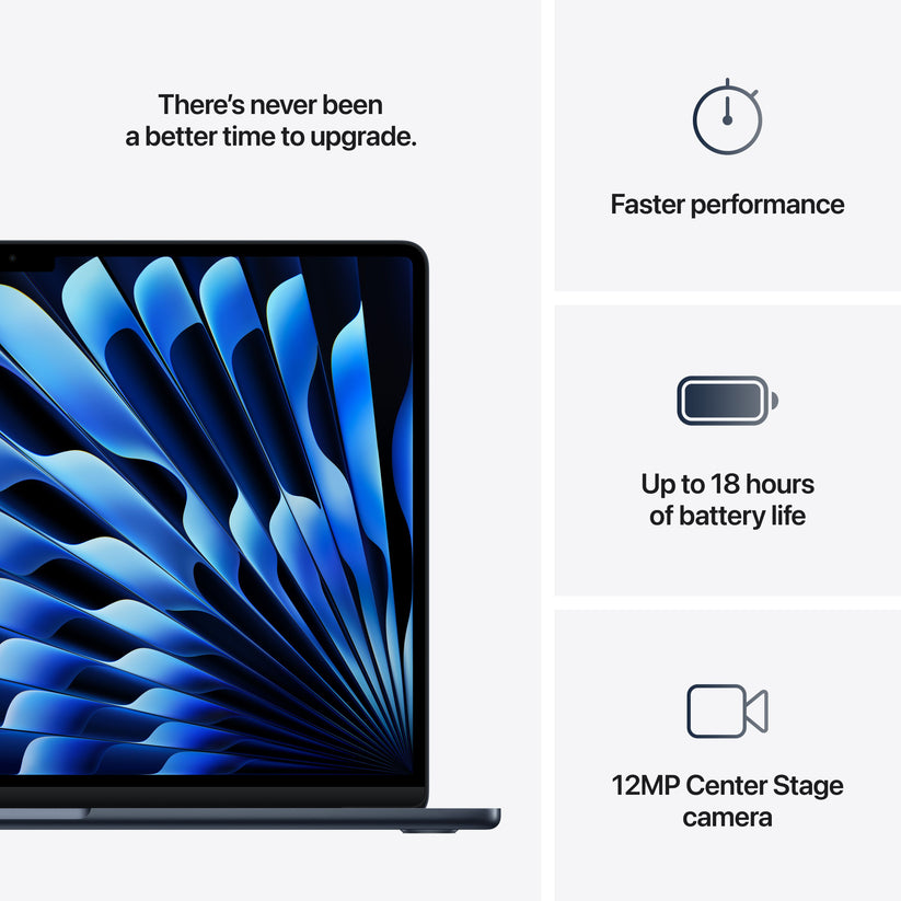 15 hüvelykes MacBook Air: Apple M4 chip 10 magos CPU-val és 10 magos GPU-val, 256 GB SSD - Midnight - iSTYLE HU
