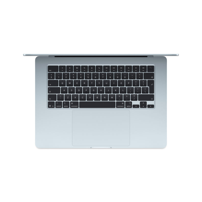 15 hüvelykes MacBook Air: Apple M4 chip 10 magos CPU-val és 10 magos GPU-val, 512GB SSD, 16GB RAM, Háttér-világítású Magic Keyboard Touch ID-val – nemzetközi angol - égkék CTO