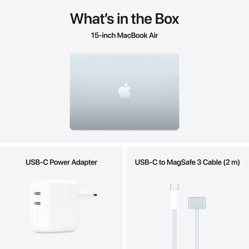 15 hüvelykes MacBook Air: Apple M4 chip 10 magos CPU-val és 10 magos GPU-val, 256 GB SSD - égkék - iSTYLE HU