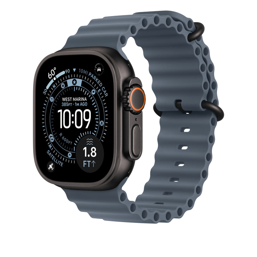 49mm acélkék Oceán szíj bővítő - fekete Titán bevonat - iSTYLE HU