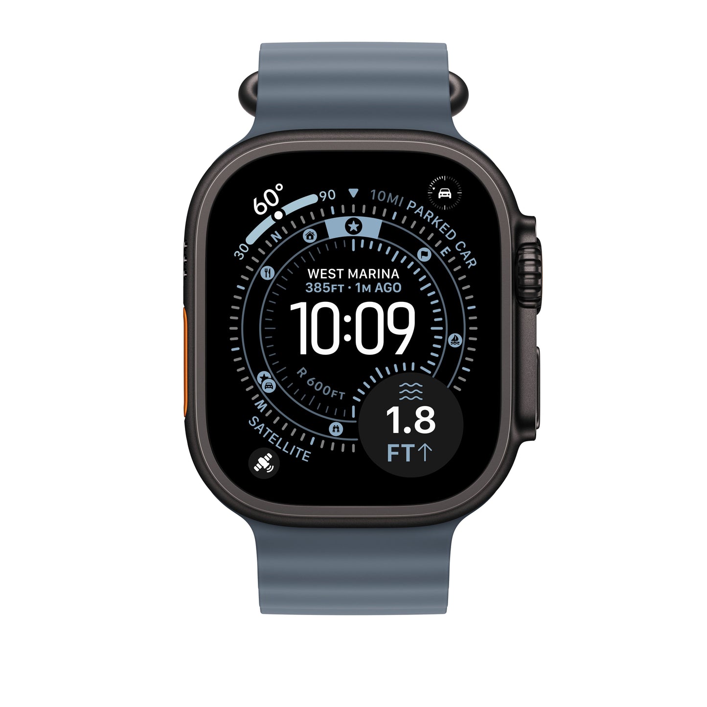 49mm acélkék Oceán szíj bővítő - fekete Titán bevonat - iSTYLE HU