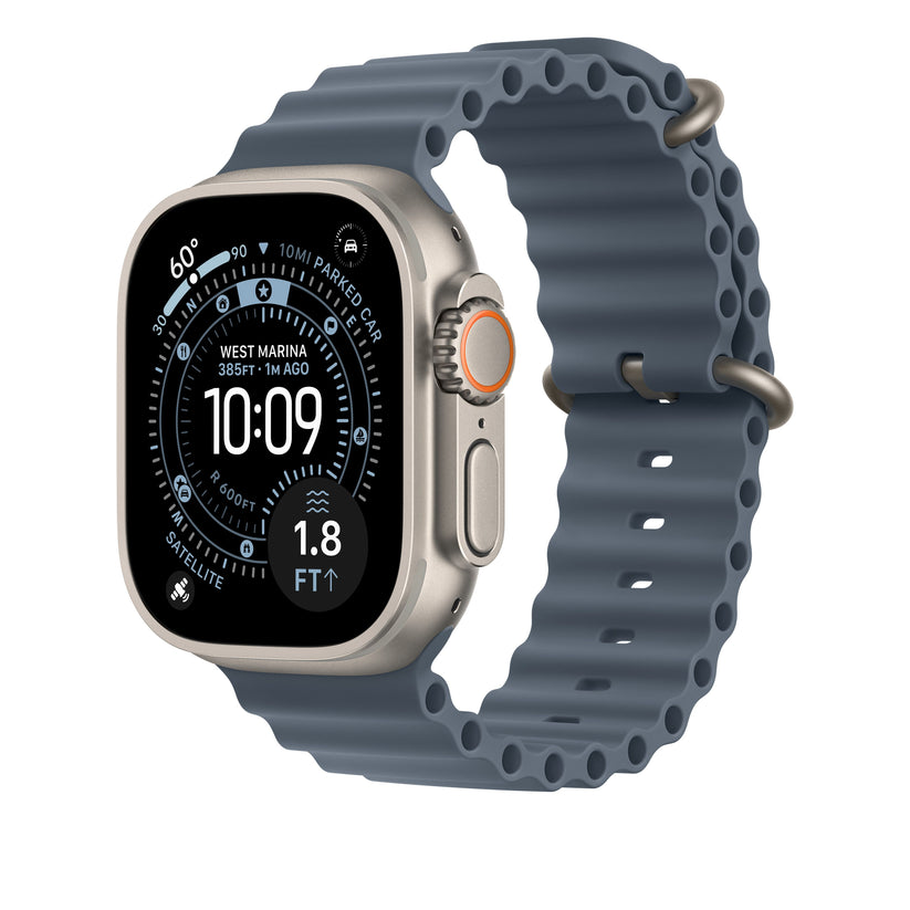 49mm acélkék Oceán szíj bővítő - natúr Titán bevonat - iSTYLE HU