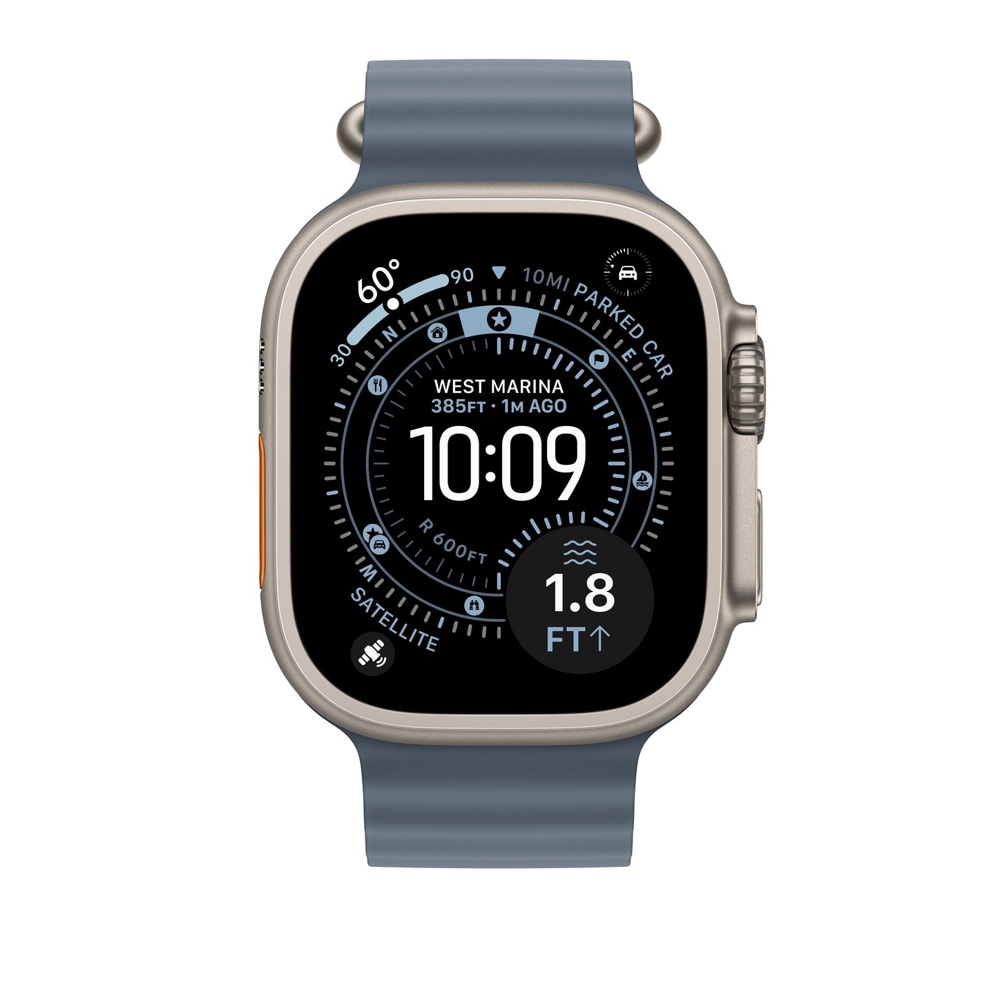 49mm acélkék Oceán szíj bővítő - natúr Titán bevonat - iSTYLE HU