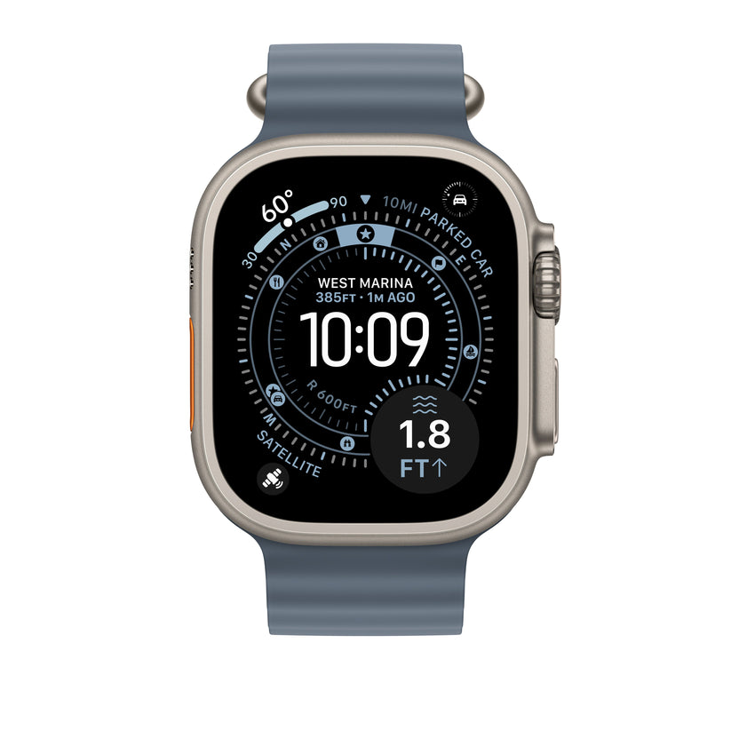 49mm acélkék Oceán szíj bővítő - natúr Titán bevonat - iSTYLE HU