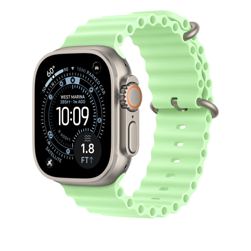 49mm élénk neonzöld Oceán szíj bővítő - natúr Titán bevonat - iSTYLE HU