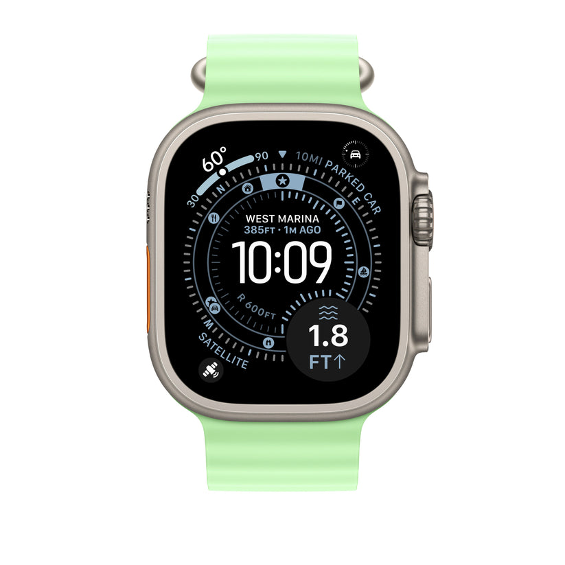 49mm élénk neonzöld Oceán szíj bővítő - natúr Titán bevonat - iSTYLE HU