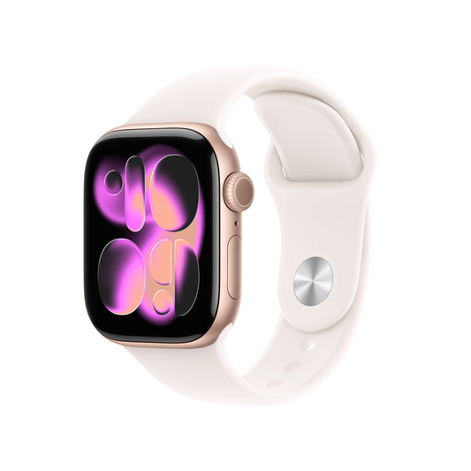 Apple Watch Series 11 GPS 42mm rozéarany alumíniumtok, lágy rózsaszín sportszíj - M/L - iSTYLE HU