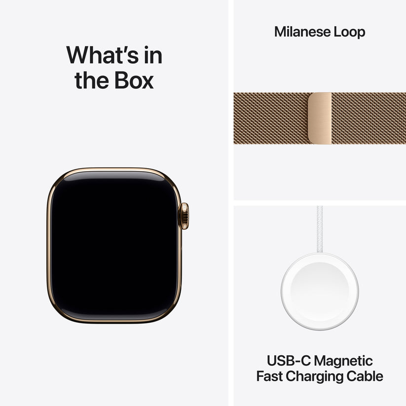 Apple Watch Series 11 GPS + Cellular 42mm arany titántok, arany milánói szíj - iSTYLE HU