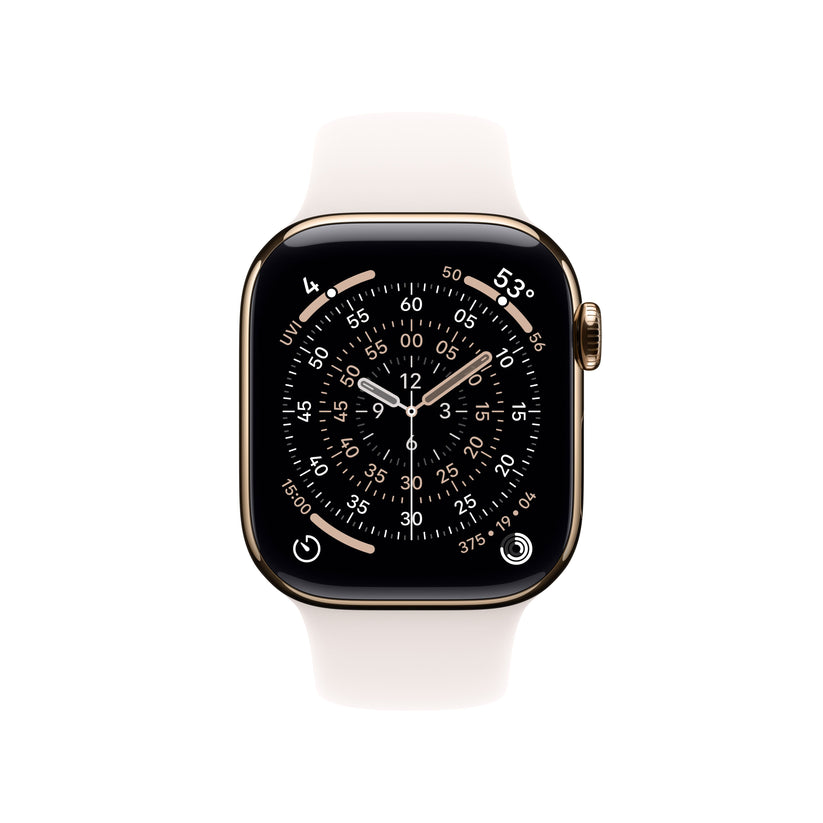 Apple Watch Series 11 GPS + Cellular 42mm arany titántok, lágy rózsaszín sportszíj - M/L - iSTYLE HU