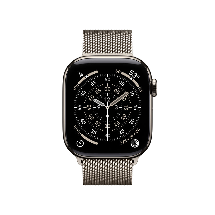 Apple Watch Series 11 GPS + Cellular 42mm natúr titántok, natúr milánói szíj - iSTYLE HU