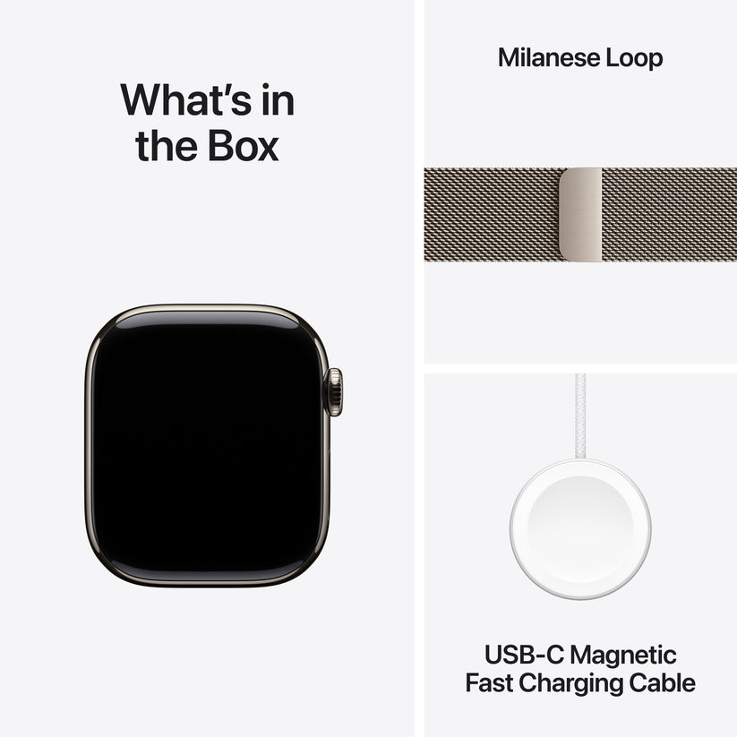 Apple Watch Series 11 GPS + Cellular 42mm natúr titántok, natúr milánói szíj - iSTYLE HU