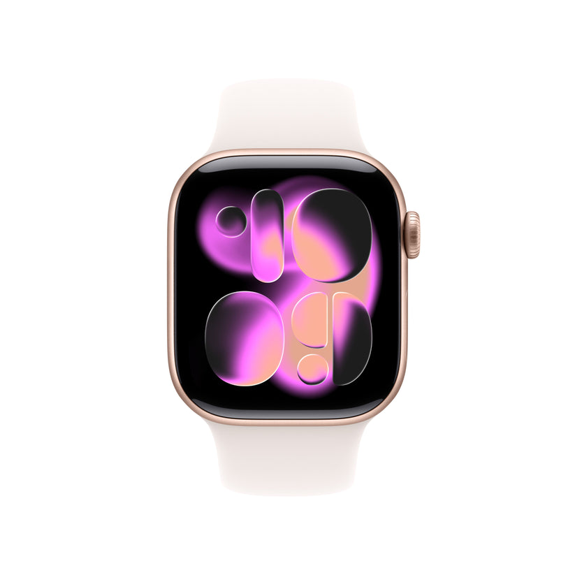 Apple Watch Series 11 GPS + Cellular 42mm rozéarany alumíniumtok, lágy rózsaszín sportszíj - S/M - iSTYLE HU