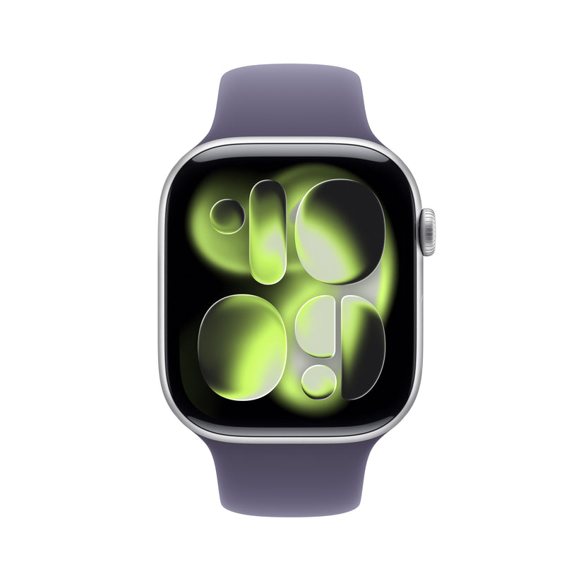 Apple Watch Series 11 GPS 46mm ezüst alumíniumtok, lila köd sportszíj - S/M - iSTYLE HU