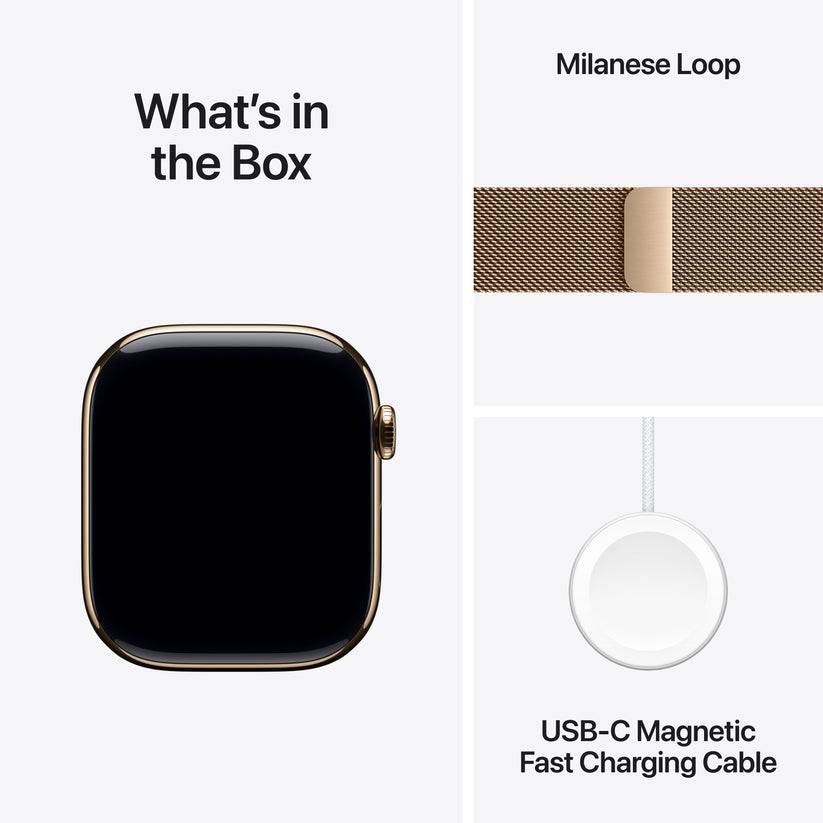 Apple Watch Series 11 GPS + Cellular 46mm arany titántok, arany milánói szíj - M/L - iSTYLE HU