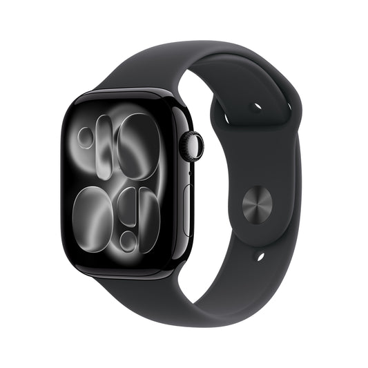 Apple Watch Series 11 GPS + Cellular 46mm kozmoszfekete alumíniumtok, fekete sportszíj - S/M - iSTYLE HU