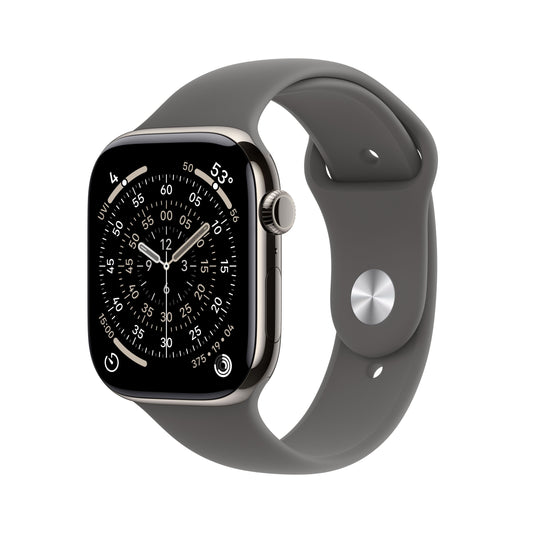 Apple Watch Series 11 GPS + Cellular 46mm natúr titántok, kőszürke sportszíj - S/M - iSTYLE HU